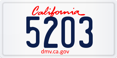 CA license plate 52O3