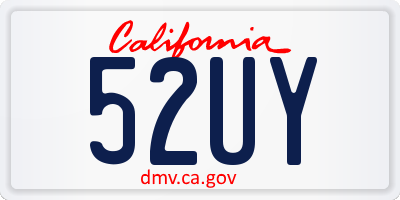 CA license plate 52UY