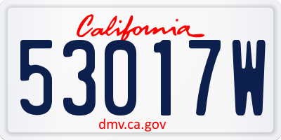 CA license plate 53017W