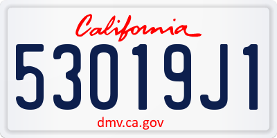 CA license plate 53019J1