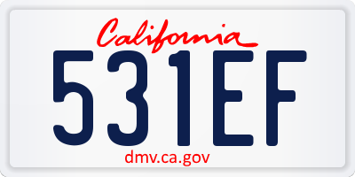 CA license plate 531EF