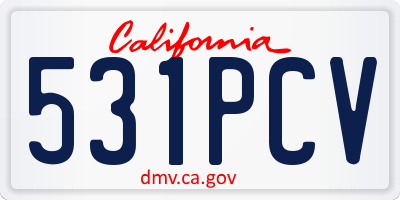 CA license plate 531PCV