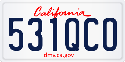 CA license plate 531QCO