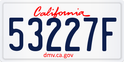 CA license plate 53227F