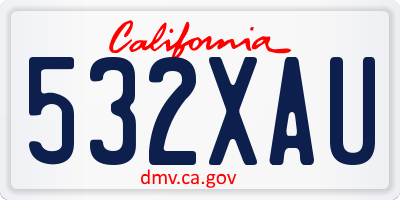 CA license plate 532XAU