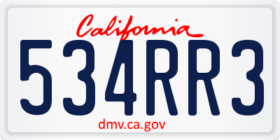 CA license plate 534RR3