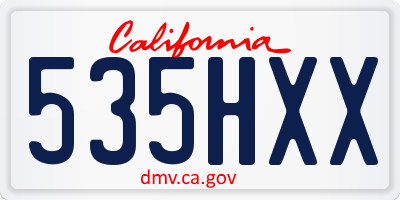 CA license plate 535HXX