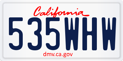 CA license plate 535WHW