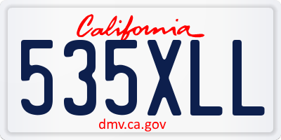 CA license plate 535XLL