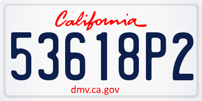 CA license plate 53618P2