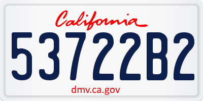 CA license plate 53722B2