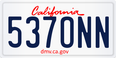 CA license plate 537ONN