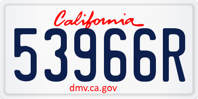 CA license plate 53966R