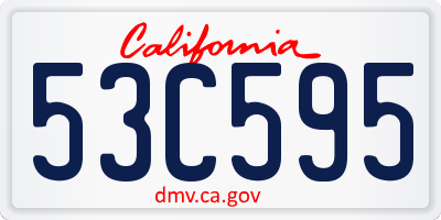 CA license plate 53C595