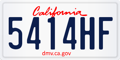 CA license plate 5414HF