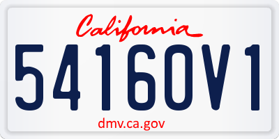 CA license plate 54160V1