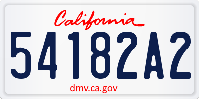 CA license plate 54182A2