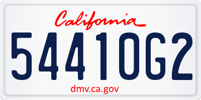 CA license plate 54410G2