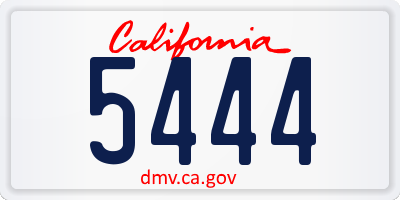 CA license plate 5444