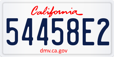 CA license plate 54458E2