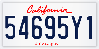 CA license plate 54695Y1