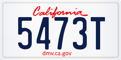 CA license plate 5473T