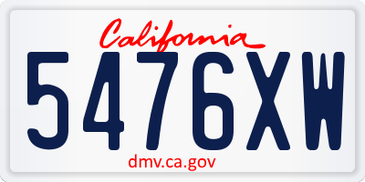 CA license plate 5476XW