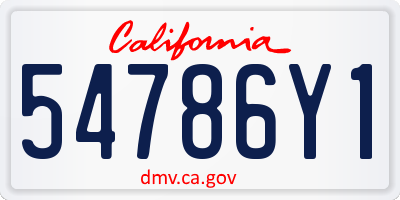 CA license plate 54786Y1