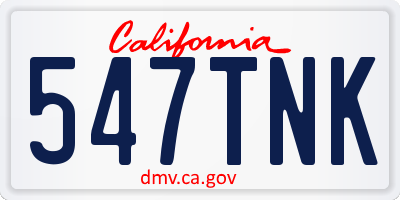 CA license plate 547TNK