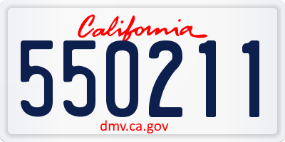 CA license plate 550211