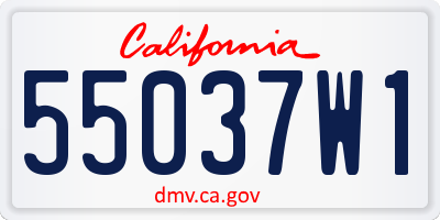 CA license plate 55037W1