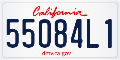 CA license plate 55084L1