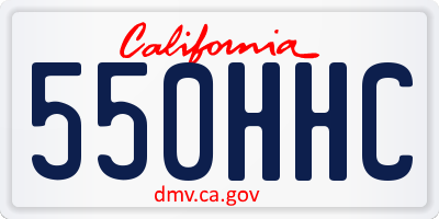 CA license plate 550HHC