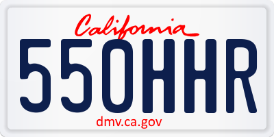 CA license plate 550HHR