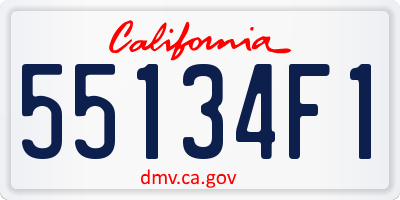 CA license plate 55134F1