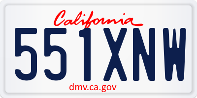 CA license plate 551XNW