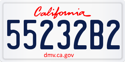 CA license plate 55232B2