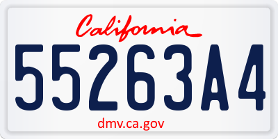 CA license plate 55263A4