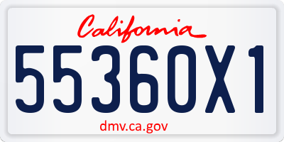 CA license plate 55360X1