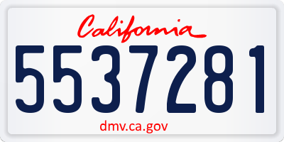 CA license plate 5537281