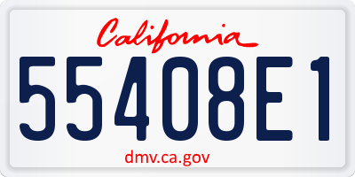 CA license plate 55408E1