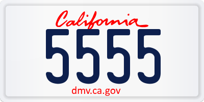 CA license plate 5555