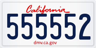 CA license plate 555552