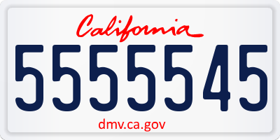 CA license plate 5555545