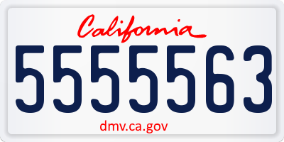 CA license plate 5555563