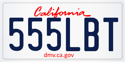 CA license plate 555LBT