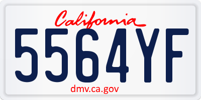 CA license plate 5564YF