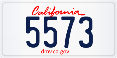 CA license plate 5573