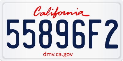 CA license plate 55896F2