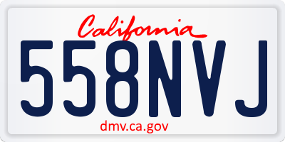 CA license plate 558NVJ